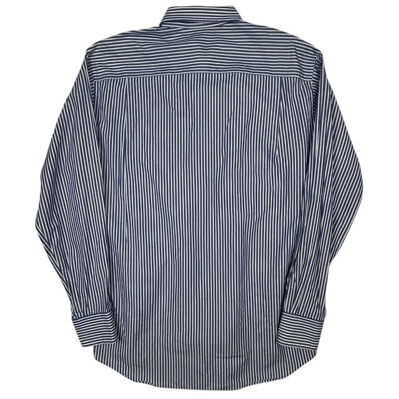 Nautica Shirt Mens 15.5 34/35 Blue White Striped Long Sleeve Button Down Cotton - Picture 3 of 12